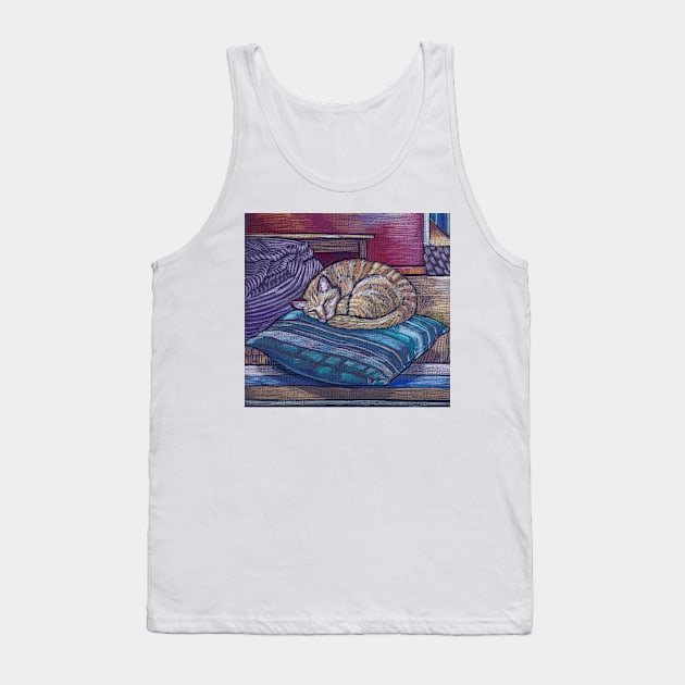 cat on a cushion Tank Top by vian